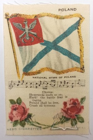 (PLATE). Drapeau de la Pologne. (Croix de Saint-André). Hymne national de la Pologne.