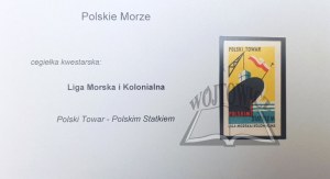 (POLSKIE Morze). Liga Morska i Kolonialna. Polski towar polskim statkiem.