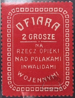 (Soldat von Polen). Opfer für die Versorgung der polnischen Kriegsinvaliden.