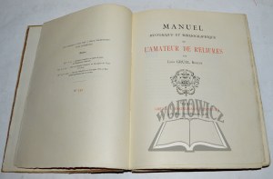(RILEGATURE). GRUEL Léon, Manuel historique et bibliographique de l'amateur de reliures.