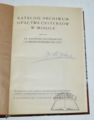 KATALOG archivu cisterciáckého opatství v Mogile.