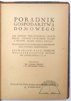 MARICKI Ludomir, Wisser Mieczyslaw, Handbuch für den Haushalt.