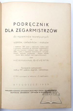 SIEVERT Hermann, Podręcznik dla zegarmistrzów do egzaminów teoretycznych dla uczniów, czeladników i mistrzów.