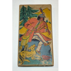 STRYJEŃSKA Zofia (1894-1976), Pudełko na czekoladki Wedla z przedstawieniem górala grajacego na gęślach.