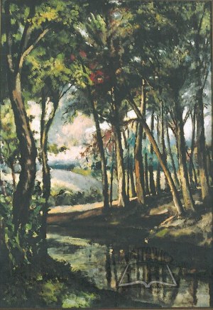 MALICKI Adam (1896-1949), Pejzaż, nad strumieniem.