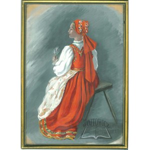 SOPOĆKO-Wąsowicz Maria (1896 - 1987), Kobieta z Podhala ze wsi Rzepiska w stroju Orawskim.