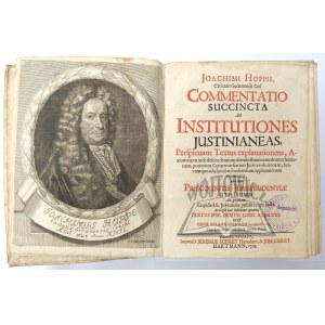 HOPPE Joachim, Commentatio Succinta Ad Institutiones Justinianeas,