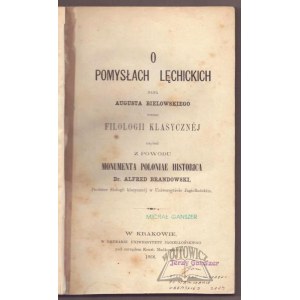 BRANDOWSKI Albert, Sulle idee del sig. August Bielowski nei confronti della filologia classica