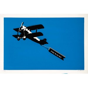 NOT BANKSY, Banksy. Love Plane Blue, 2019