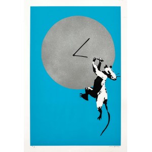 NOT BANKSY, Banksy. Clock Rat F/Blue, 2019