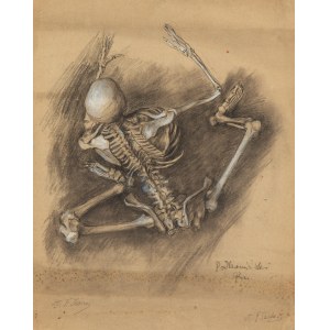 Władysław Podkowiński (1866 Warsaw - 1895 Warsaw), Study for the painting Dance of Skeletons, 1892