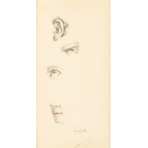 Tamara Lempická (1895 Moskva - 1980 Cuernavaca, Mexiko), Étude de visage (Štúdia tváre), 1949