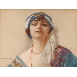 Piotr Stachiewicz (1858 Nowosiółki Gościnne - 1930 Kraków), Woman in a veil