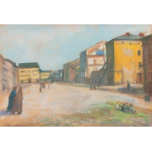 Artur Markowicz (1872 Krakov - 1934 Krakov), ulice Szeroka v krakovské čtvrti Kazimierz, 1917
