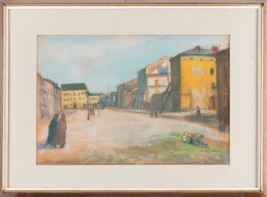 Artur Markowicz (1872 Kraków - 1934 Kraków), Ulica Szeroka na krakowskim Kazimierzu, 1917