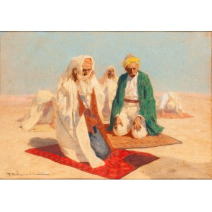 Feliks Michał Wygrzywalski (1875 Przemyśl - 1944 Rzeszów), Prayer in the Desert