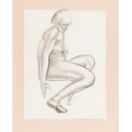 Boleslaw Cybis (1895 Massandra Farm in Crimea - 1957 Trenton (New Jersey, USA)), Nude of a seated woman (recto) Nude of a standing man supported on a stick (verso), 1922