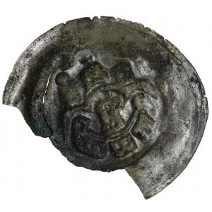 Schlesien, Heinrich III. der Weiße, 13. Jh. breiter Brakteat, Adler unter Struktur - selten