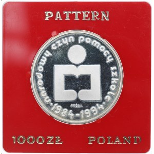 Poľská ľudová republika, 1 000 zlotých 1986 Národná listina o pomoci školám - vzor Ag