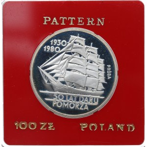 PRL, 100 Zloty 1980 Geschenk von Pommern - Ag-Probe