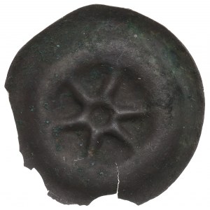 Nešpecifikovaný okres, 13. storočie brakteát, koleso so šiestimi ramenami