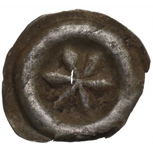 Sliezsko, brakteát bližšie neurčený 13.-14. storočie, šesťlistá rozeta - vzácne