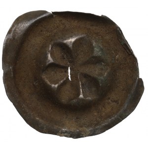 Śląsk, brakteat nieokreślony XIII-XIVw., sześciolistna rozeta - rzadki