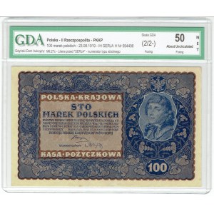 II RP, 100 poľských mariek 1919 IH Serja H GDA 50