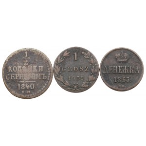 Zabór rosyjski, Zestaw monet miedzianych