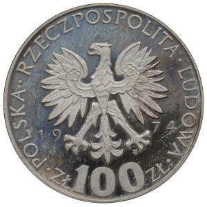 Peoples Republic of Poland, 100 zloty 1974 Specimen Ag