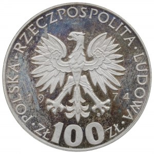 Peoples Republic of Poland, 100 zloty 1974 Specimen Ag