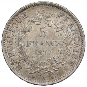 Francie, 5 franků 1877
