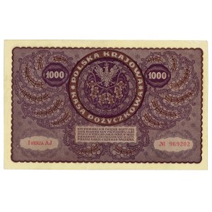 II RP, 1000 marek polskich 1919 I seria AJ