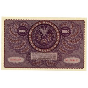 II RP, 1000 marek polskich 1919 I seria AO