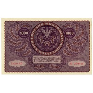 II RP, 1000 marek polskich 1919 I seria AO