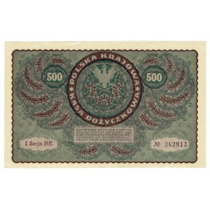 II RP, 500 poľských mariek 1919 1. séria BE