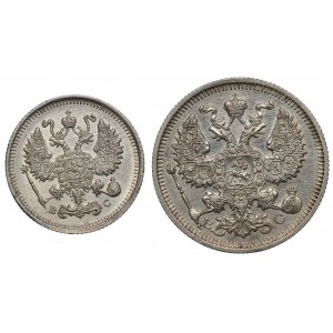 Russia, Nicholas II, Lot of 10 kopecks 1915 and 20 kopecks 1914