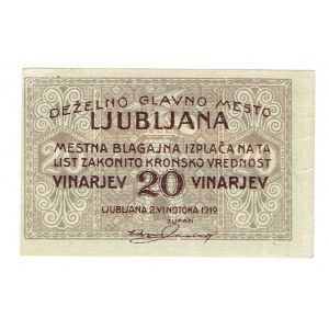 Jugoslawien - Ljubljana 20 Vinarjev 1919