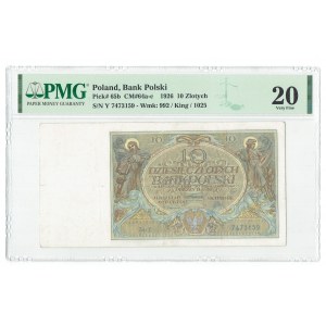 II RP, 10 Zloty 1926 Y - PMG 20