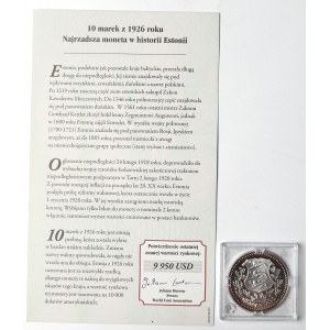 Estonia, Replica 10 marks 1926