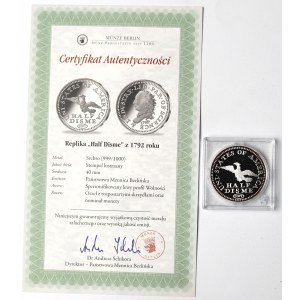 USA, Replika half discme 1792
