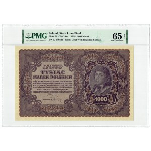 II RP, 1000 marek polskich 1919 III SERJA J - PMG 65 EPQ