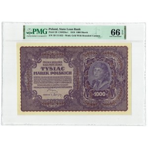 II RP, 1000 marek polskich 1919 I SERJA B - PMG 66 EPQ