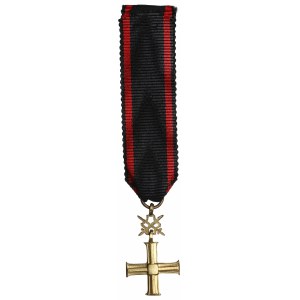 Miniatura Krzyż Niepodległości z mieczami - wykonanie powojenne