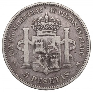 Spain, 5 pesetas 1875