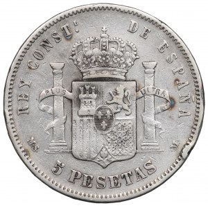 Spagna, 5 pesetas 1885