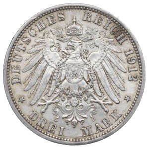 Germany, Preussen, 3 mark 1912