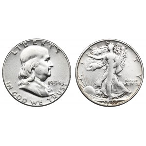 USA, Lot of 1/2 dollar 1940 and 1954