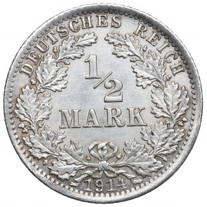 Germany, 1/2 mark 1914 A