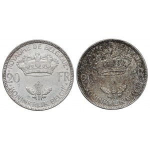 Belgium, Lot of 20 francs 1935